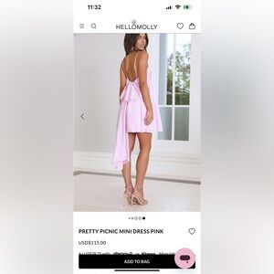 HELLO MOLLY BIG PINK BOW MINI DRESS